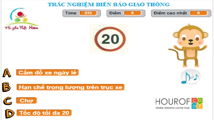 Học lập trình Scratch lập trình trò chơi an toàn giao thông